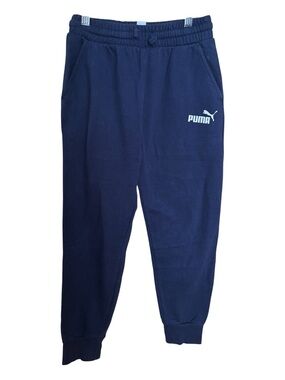 Puma Boys Navy Blue Logo Joggers Size M(10/12)